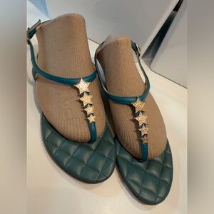 Chanel CC Quilted Sandals 37 New